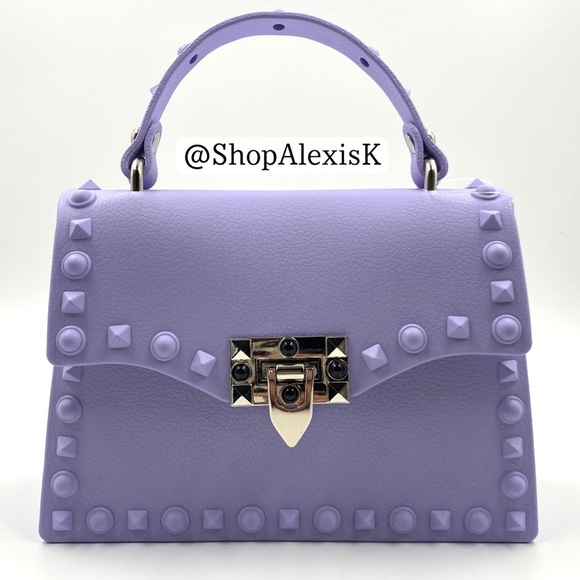 Shop Alexis K Handbags - Studded Crossbody Satchel / Mini Purse - Lavender